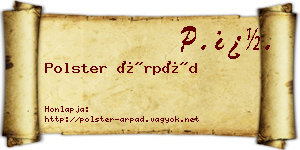 Polster Árpád névjegykártya